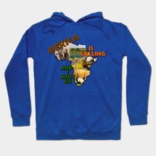 Africa Is Calling Wildlife Continent Collage Hoodie